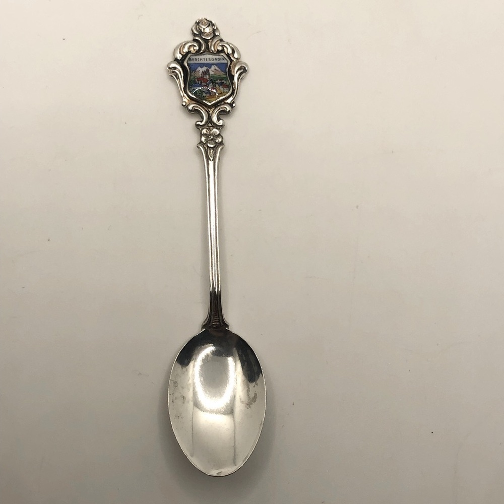 Vtg 800 Silver German Berchstesgaden Souvenir Spoon Heidelberg /800 EHJ / 4.1”